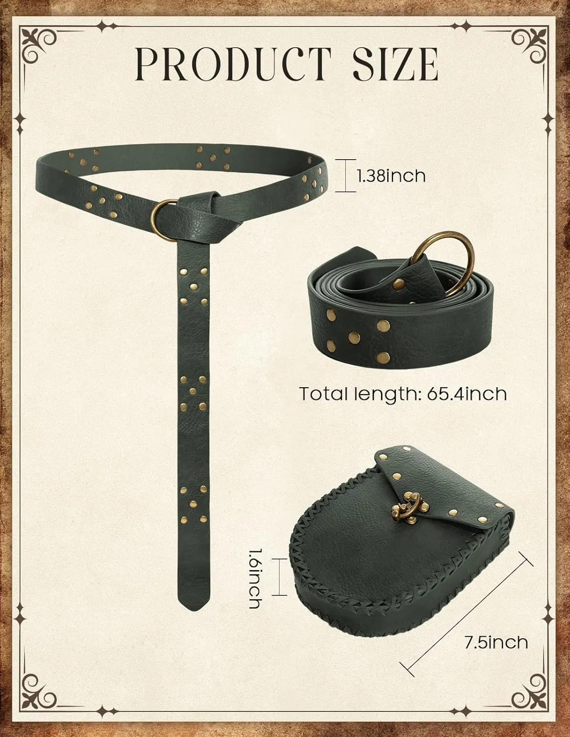 Scarlet Darkness Renaissance Belt Pouch Medieval Belts Pirate Viking Belt Renaissance Accessories