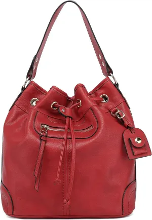 Scarleton Purses and Handbags, Drawstring Bucket Bag, Hobo Bags for Women, Crossbody Bag, Multi Pocket Shoulder Bag, H1078