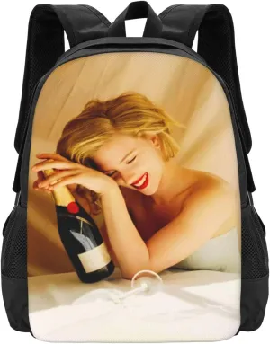 Scarlett Actors Johansson Backpack Laptop Computer Backpacks Travel Bag Double Shoulder Daypack for Work Hiking 15.6 Inch
