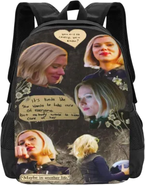 Scarlett Actors Johansson Backpack Laptop Computer Backpacks Travel Bag Double Shoulder Daypack for Work Hiking 15.6 Inch