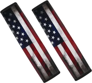 SEANATIVE Retro American Flag 2 Pack Universal Soft and Comfortable Car Seat Belt Pads Pads Pram Strap Covers Backpack Shoulder Pad Automotive Seat Belt Cushion Pad Cover