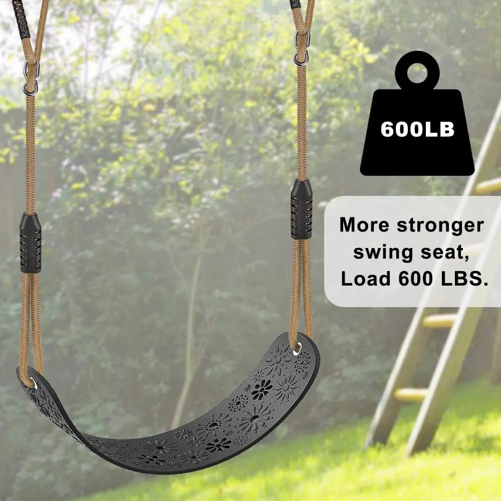 SELEWARE Swing Set Accessories Kids Swing Seat with Adjustable Rope Backyard Swingset Replacement for Both Indoor and Outdoor use Stylish Design Support 500 lbs