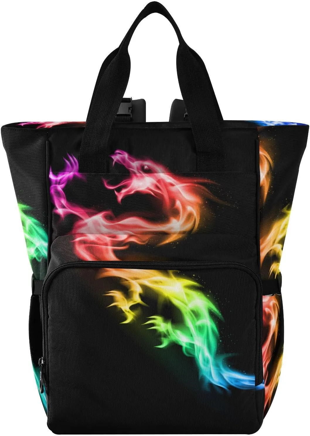 senya Diaper Bag Backpack, Magical Dragon Multifunction Travel Bag for Moms Dads