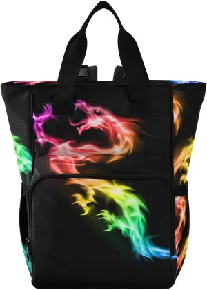 senya Diaper Bag Backpack, Magical Dragon Multifunction Travel Bag for Moms Dads
