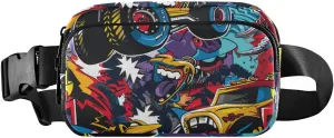 senya Roaring Monster Trucks Fanny Pack Crossbody Bags for Women Belt Bag Running Waist Bag with Adjustable Strap