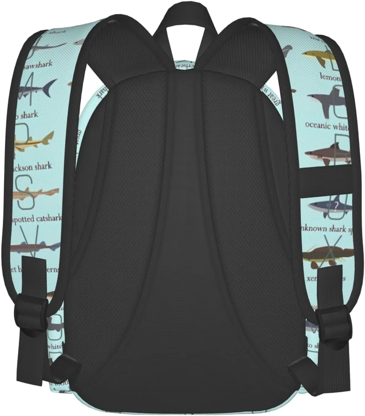 Shark Alphabet Laptop Backpack Shoulder Bag Laptop Pack Travel Backpacks Commuter Back Pack Casual Daypack Bags With Side Pockets