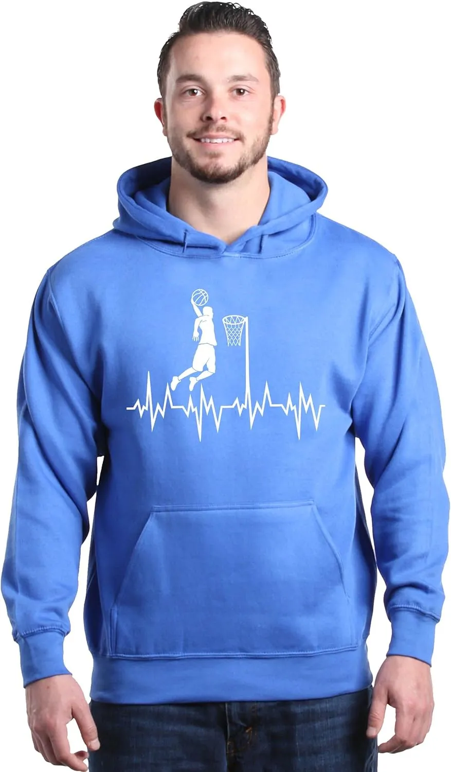shop4ever® Basketball Player Slam Dunk Heartline Heartbeat Hoodie Sweatshirts