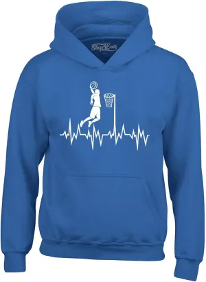 shop4ever® Basketball Player Slam Dunk Heartline Heartbeat Hoodie Sweatshirts