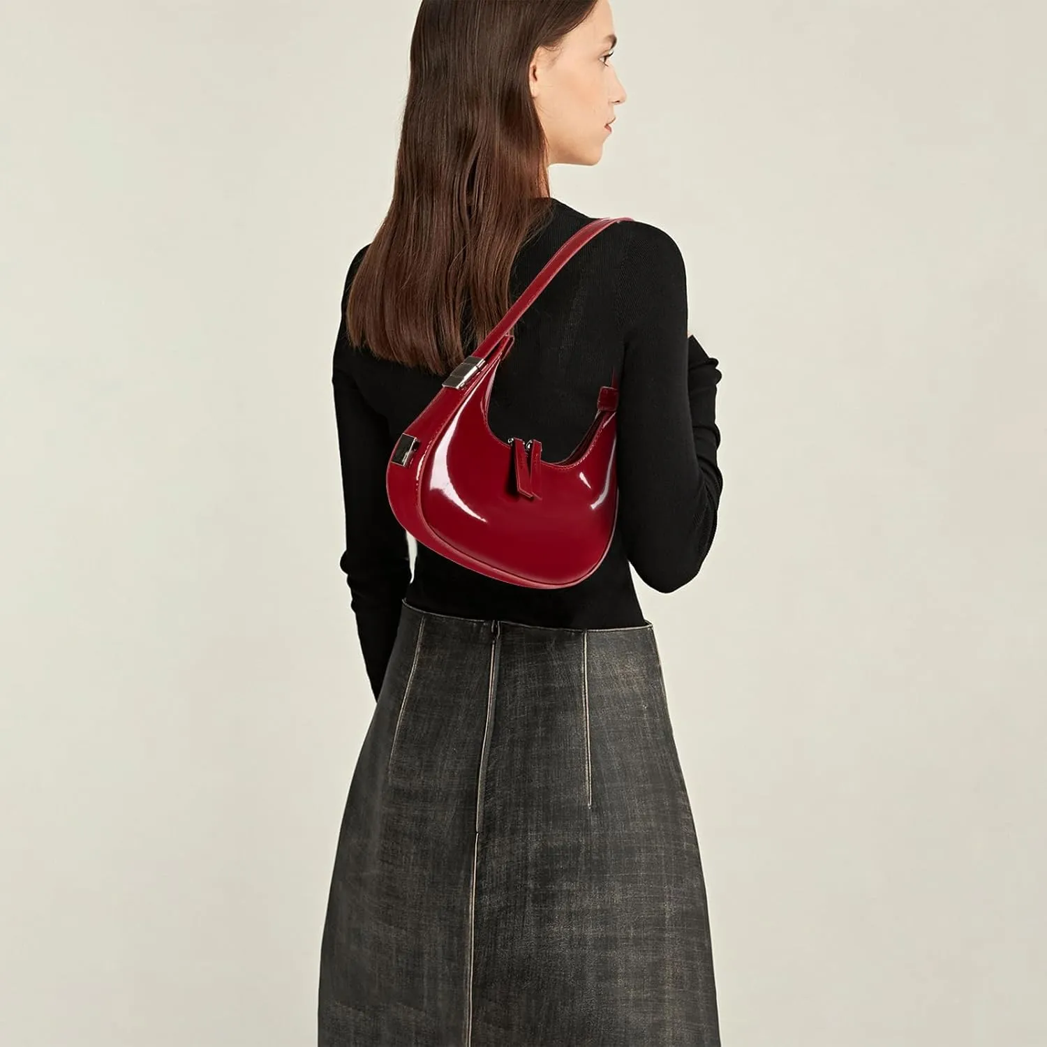 Shoulder Bag Crescent Retro Y2k Hobo Handbags 90s Underarm Purse Bag Fashion Clutch Purses for Women