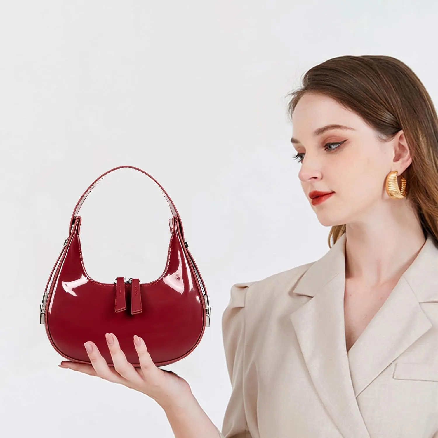 Shoulder Bag Crescent Retro Y2k Hobo Handbags 90s Underarm Purse Bag Fashion Clutch Purses for Women