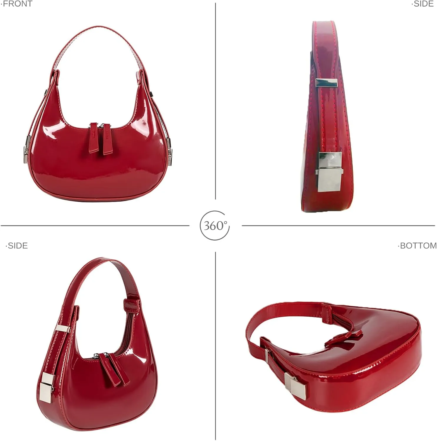 Shoulder Bag Crescent Retro Y2k Hobo Handbags 90s Underarm Purse Bag Fashion Clutch Purses for Women
