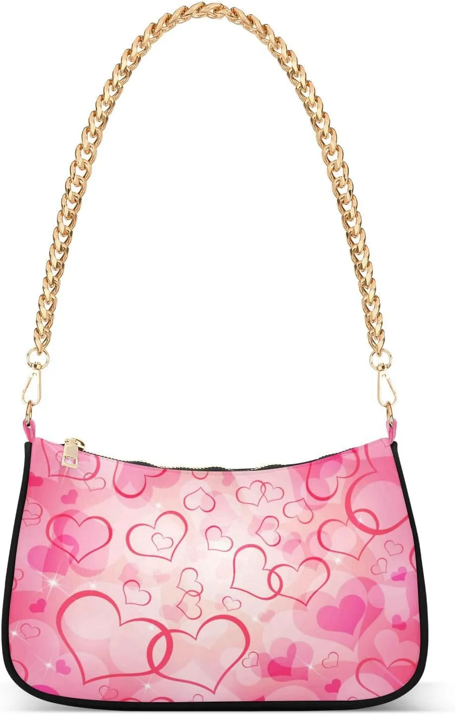 Shoulder Bag for Women Hobo Tote Handbag Gold Chain Crossbody Bag with Zipper Clutch Purse Handbags