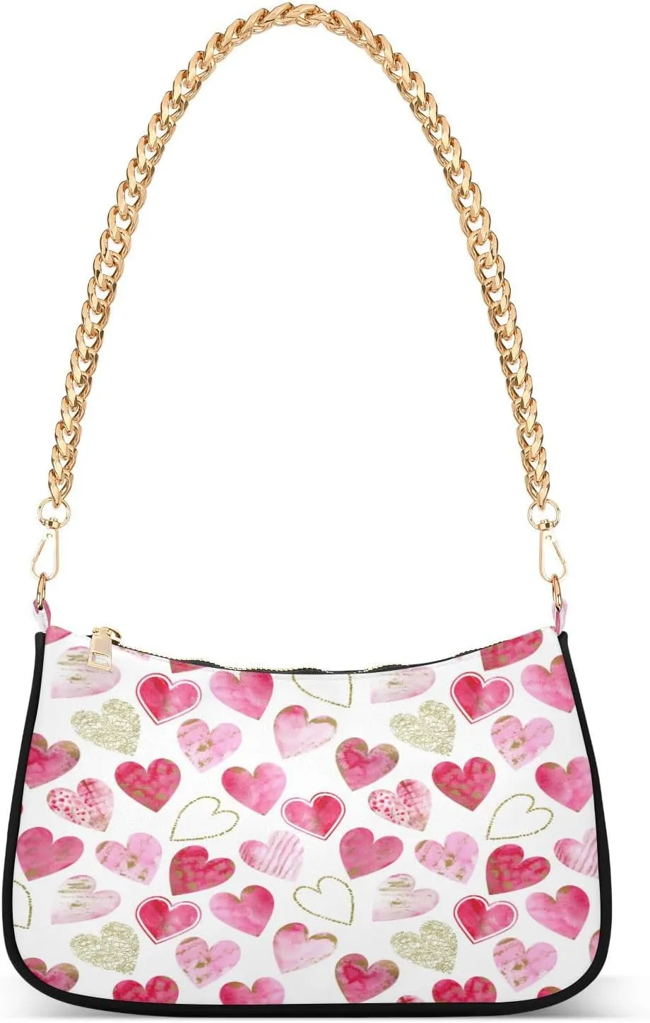 Shoulder Bag for Women Hobo Tote Handbag Gold Chain Crossbody Bag with Zipper Clutch Purse Handbags