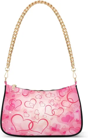Shoulder Bag for Women Hobo Tote Handbag Gold Chain Crossbody Bag with Zipper Clutch Purse Handbags