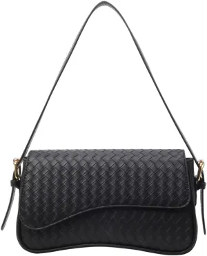 Shoulder Bag for Women Vegan Leather Hobo Handbags Y2K Trendy Saddle Bag Clutch Purse with 2 Removable Strap