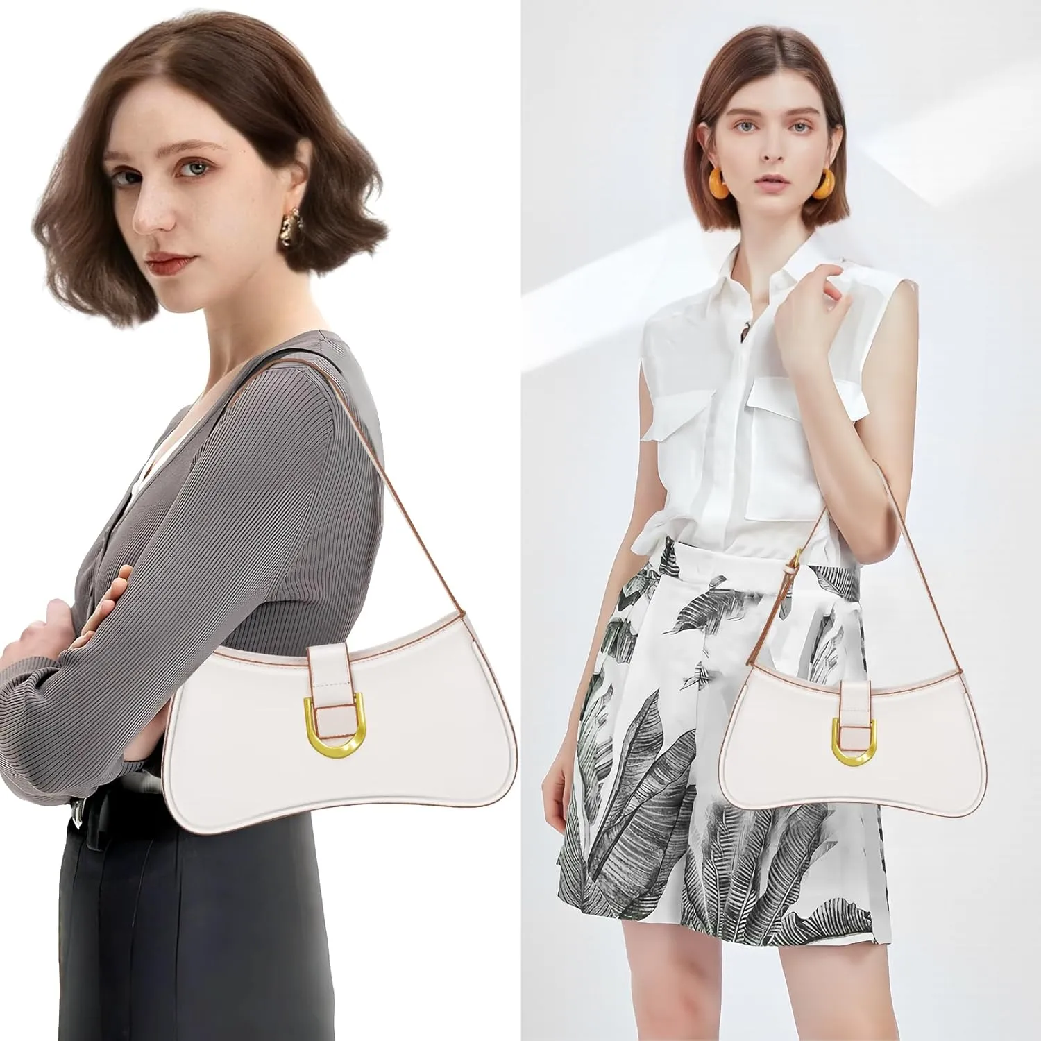Shoulder Bag for Women Y2K Trendy Underarm Purse， Vegan Leather Clutch Hobo Handbags