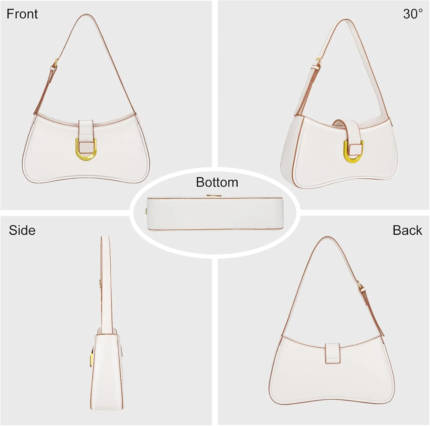 Shoulder Bag for Women Y2K Trendy Underarm Purse， Vegan Leather Clutch Hobo Handbags