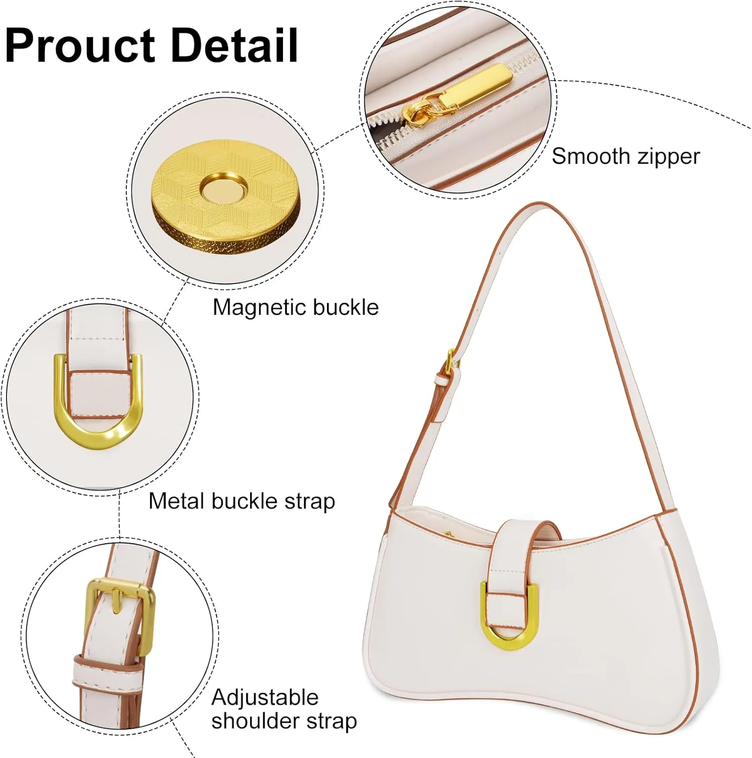 Shoulder Bag for Women Y2K Trendy Underarm Purse， Vegan Leather Clutch Hobo Handbags