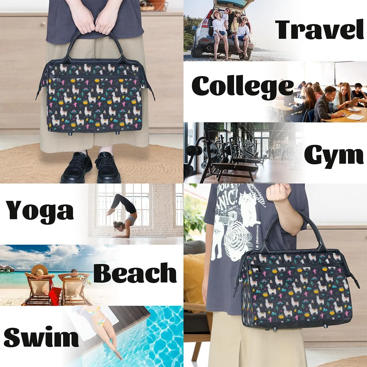 Shoulder Tote Bag for Women, Tote Purse with Zipper Large Handbag for Travel Work Gym