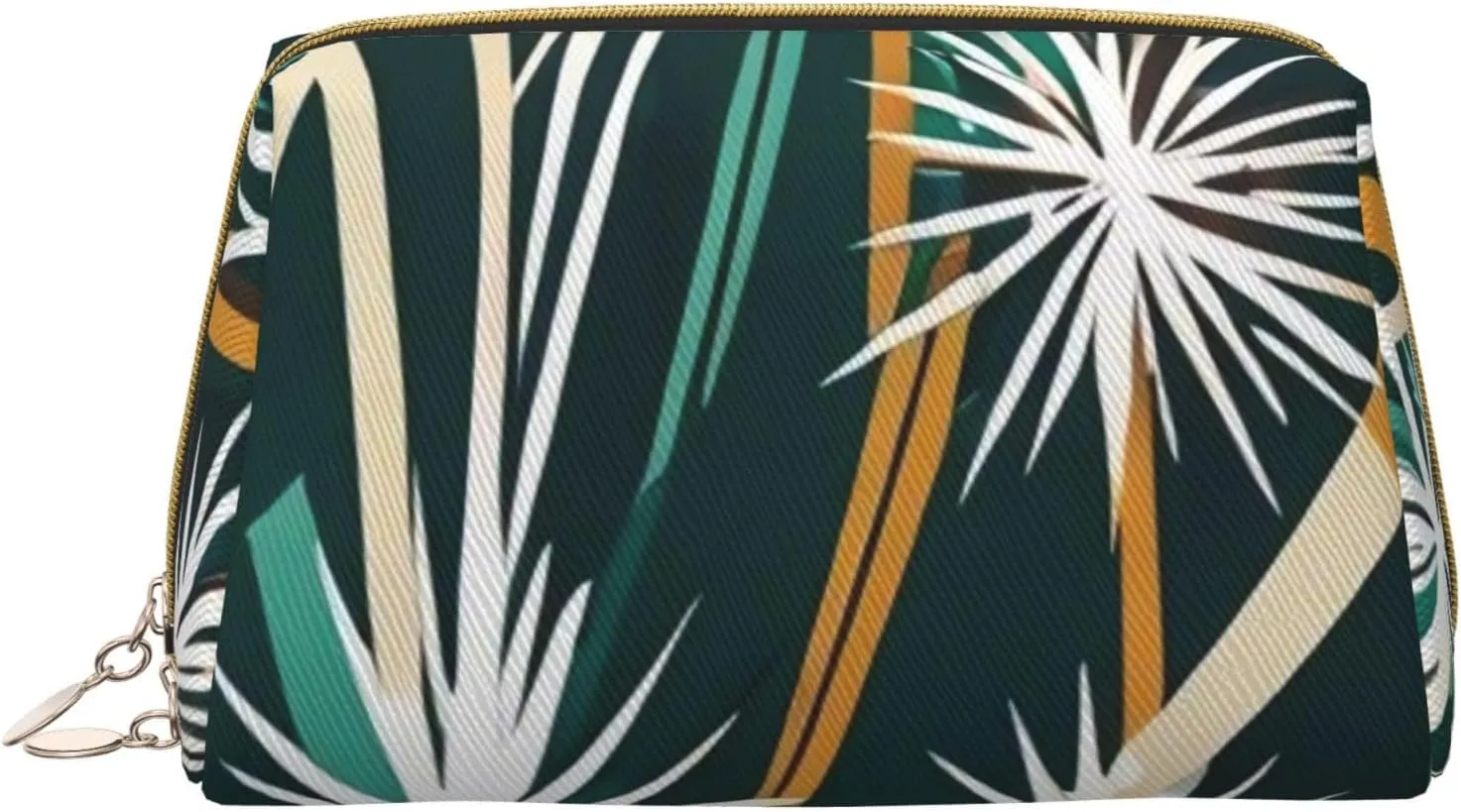 Shy Porcupine Print Small Leather Makeup Bag for Women, Travel Cosmetic Bag with Zipper, Toiletries, Purse, Gift