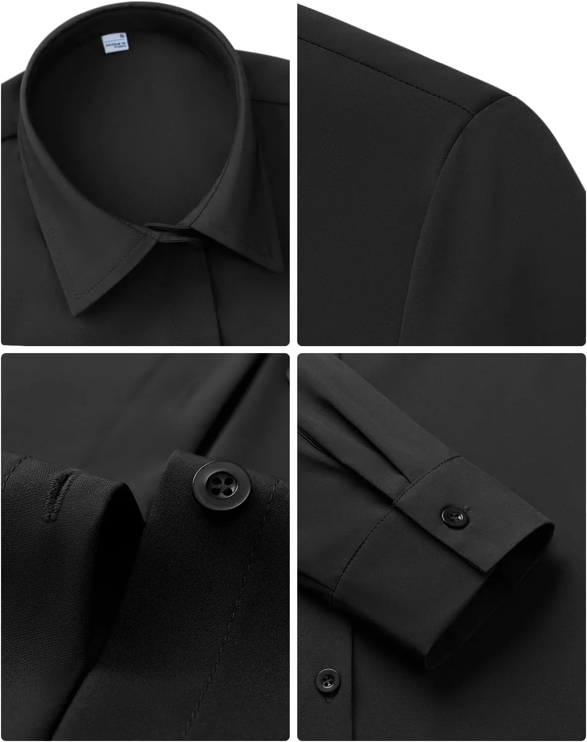 siliteelon Women's Stain Shield Dress Shirts Wrinkle Free Long Sleeve Shirts Solid Work Business Button Down Shirts