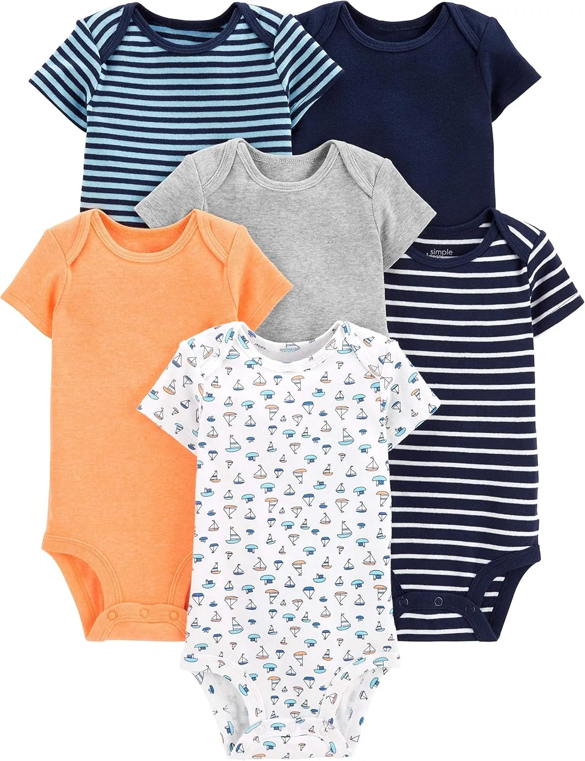 Simple Joys by Carter's Baby Boys' 6-Pack Short-Sleeve Bodysuit