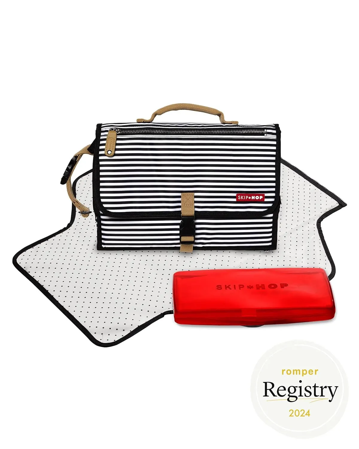 Skip Hop Portable Baby Changing Pad, Pronto, Black & White Stripe