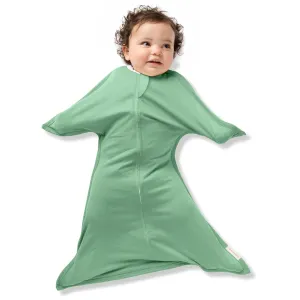 SleepingBaby Zipadee-Zip Transition Swaddle - Cozy Baby Swaddle Blanket with Zipper Convenience - Roomy Wearable Blanket for Easy Diaper Changes - Basil, Medium (6-12 Month)