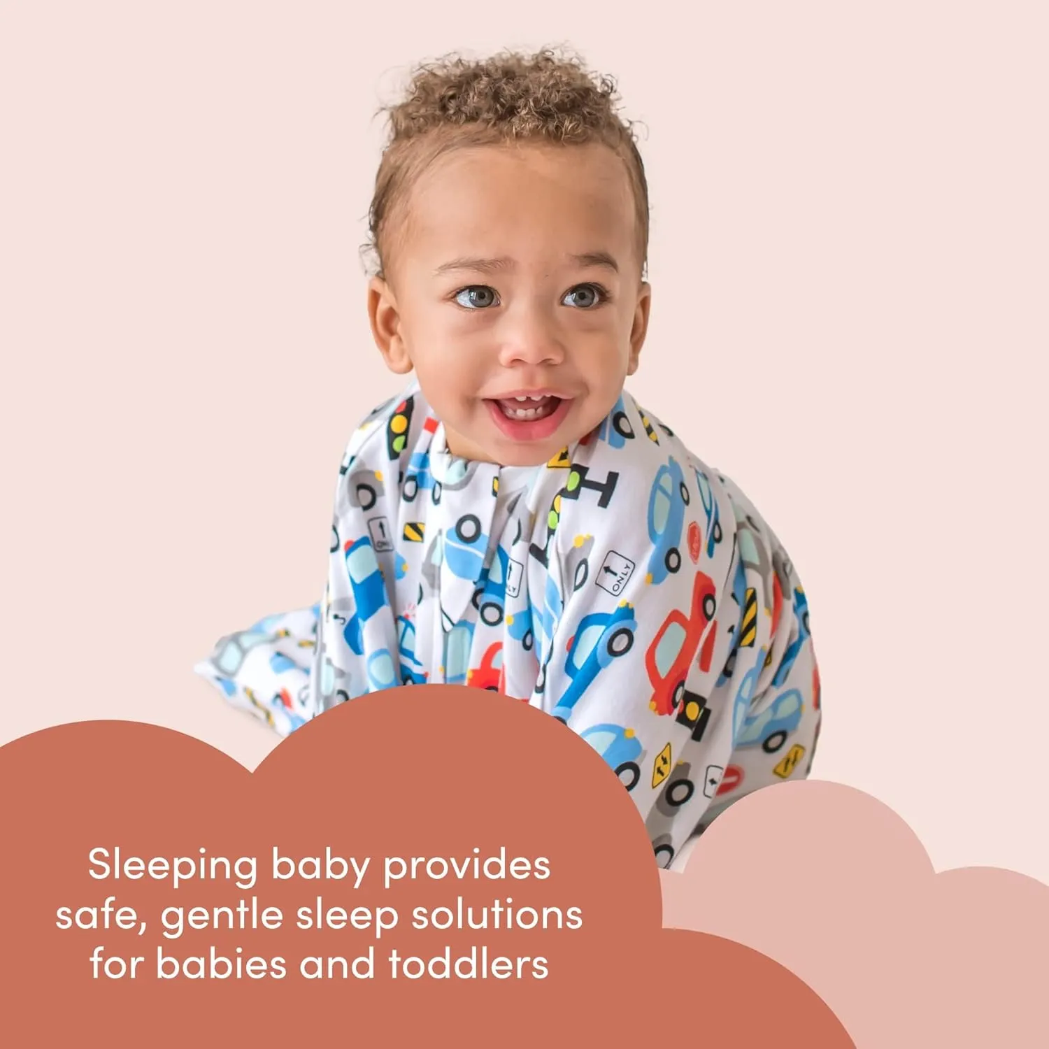SleepingBaby Zipadee-Zip Transition Swaddle - Roomy Baby Swaddle Blanket with Zipper Convenience - Busy Road, XS (3-6 Months)
