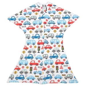 SleepingBaby Zipadee-Zip Transition Swaddle - Roomy Baby Swaddle Blanket with Zipper Convenience - Busy Road, XS (3-6 Months)