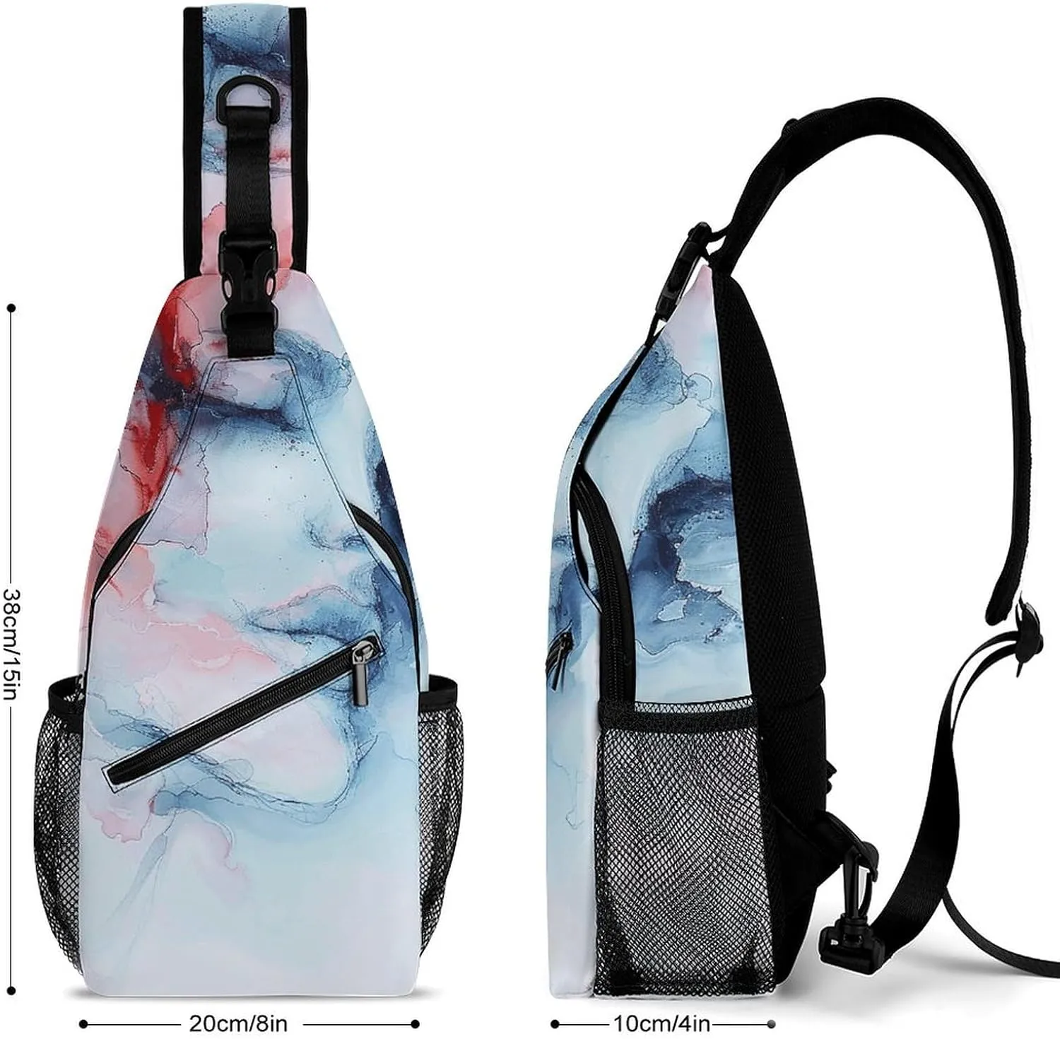Sling Bags for Women Men A Blurry Woman Sling Backpack Adjustable Belt Casual Chest Daypack Bum Bags Fanny Pack for Travel Sports Running Hiking Waist Packs