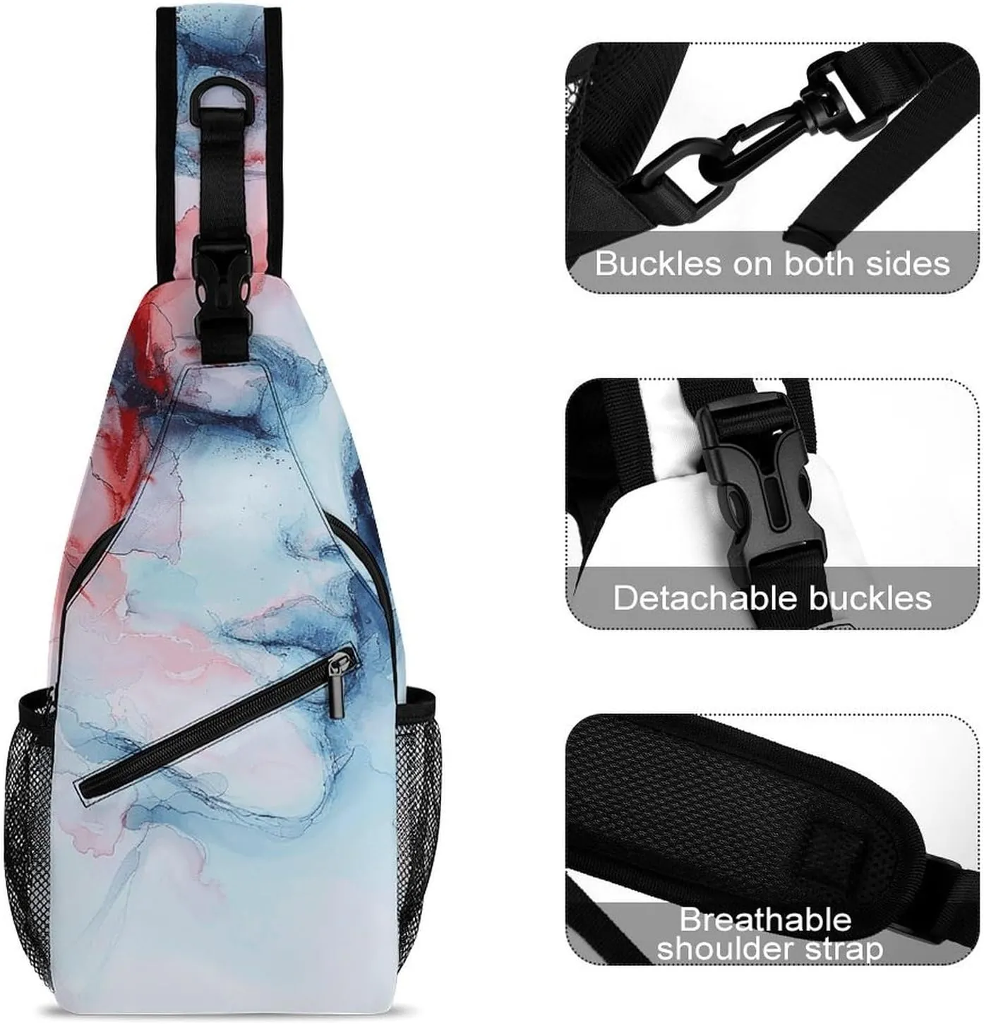 Sling Bags for Women Men A Blurry Woman Sling Backpack Adjustable Belt Casual Chest Daypack Bum Bags Fanny Pack for Travel Sports Running Hiking Waist Packs