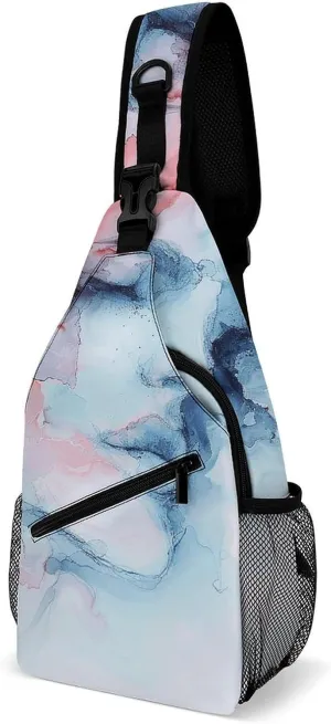 Sling Bags for Women Men A Blurry Woman Sling Backpack Adjustable Belt Casual Chest Daypack Bum Bags Fanny Pack for Travel Sports Running Hiking Waist Packs