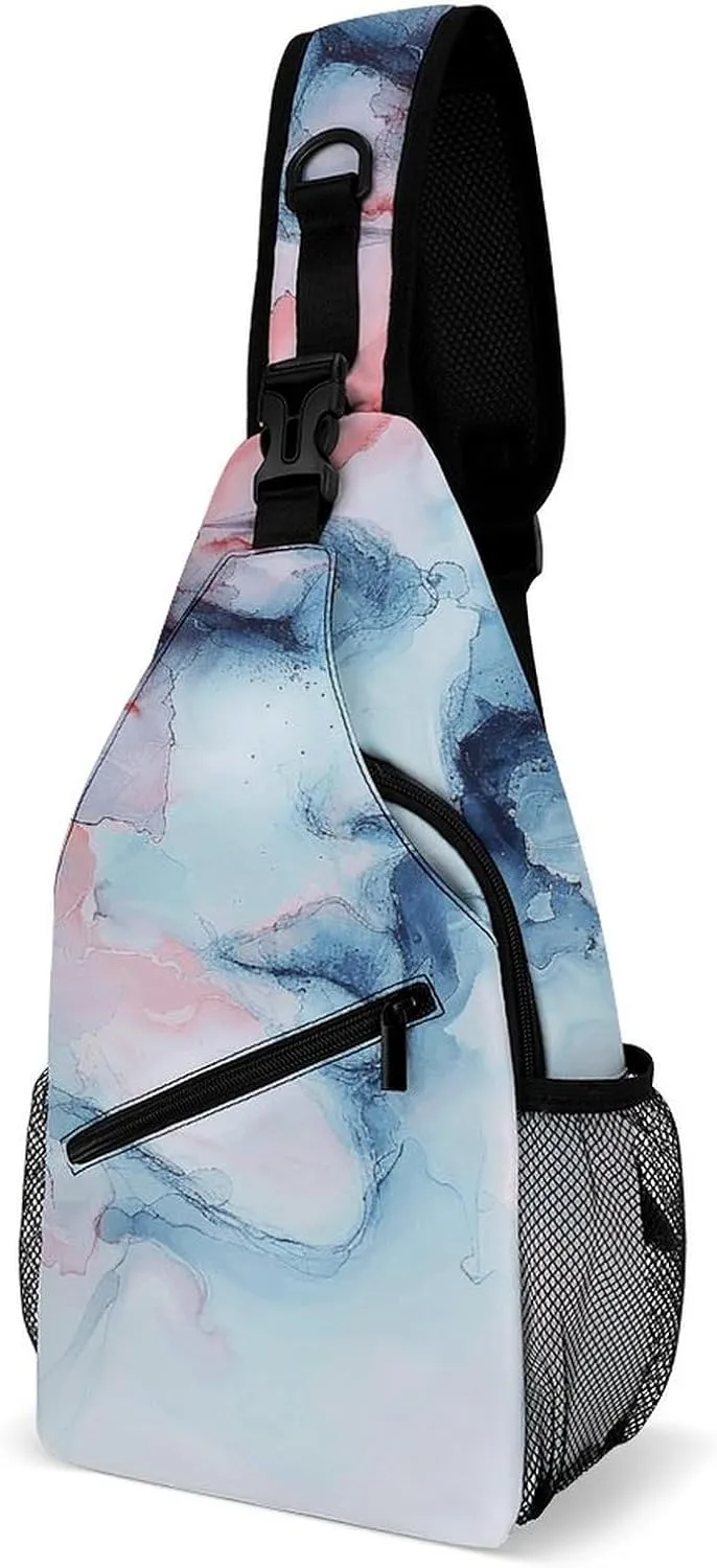 Sling Bags for Women Men A Blurry Woman Sling Backpack Adjustable Belt Casual Chest Daypack Bum Bags Fanny Pack for Travel Sports Running Hiking Waist Packs