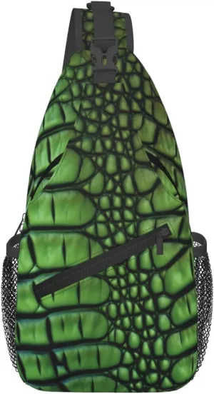 Sling Bags for Women Men Alligator Skin Sling Backpack Adjustable Belt Bum Bags Fanny Pack for Travel Sports Running Hiking Waist Packs