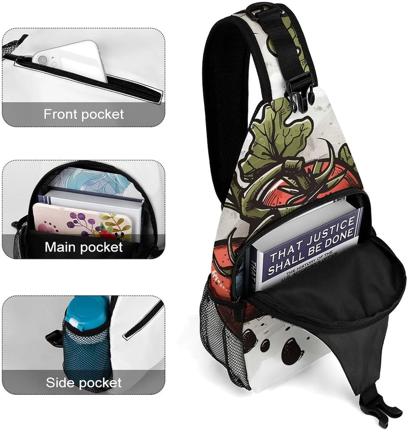 Sling Bags for Women Men Tomatoes on The Vine Sling Backpack Adjustable Belt Casual Chest Daypack Bum Bags Fanny Pack for Travel Sports Running Hiking Waist Packs