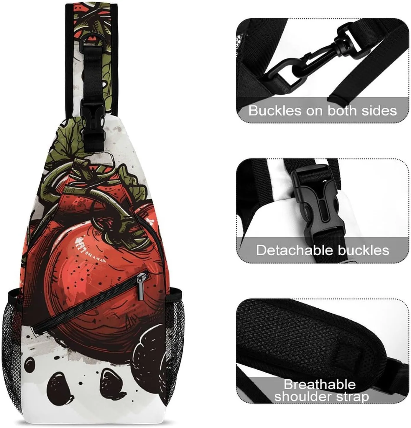 Sling Bags for Women Men Tomatoes on The Vine Sling Backpack Adjustable Belt Casual Chest Daypack Bum Bags Fanny Pack for Travel Sports Running Hiking Waist Packs