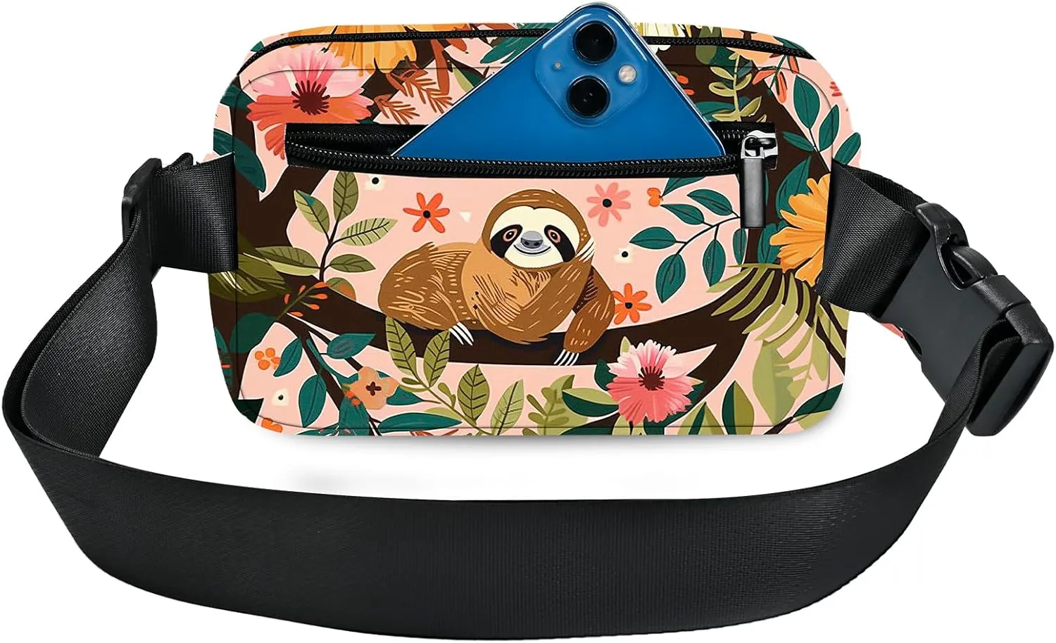 Sloth Fanny Pack Travel Belt Bag Fashion Crossbody Bags for Women Waist Pack Lightweight with Adjustable Strap