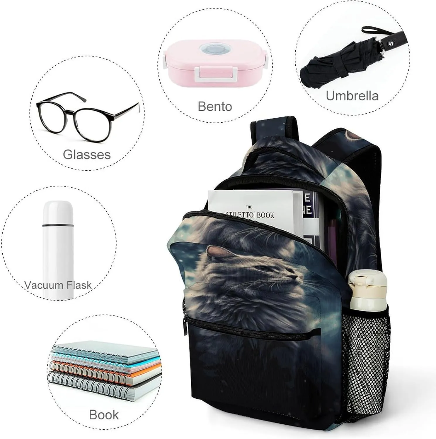 Small Backpacks Personalized Nebula Printing Travel Bag Lightweight Travel Backpack For Women Men