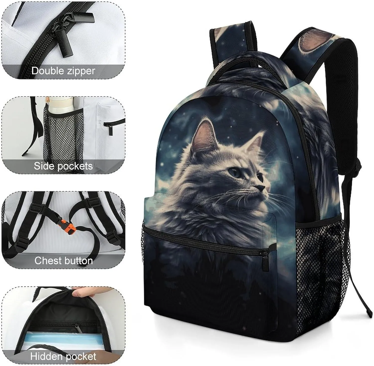 Small Backpacks Personalized Nebula Printing Travel Bag Lightweight Travel Backpack For Women Men