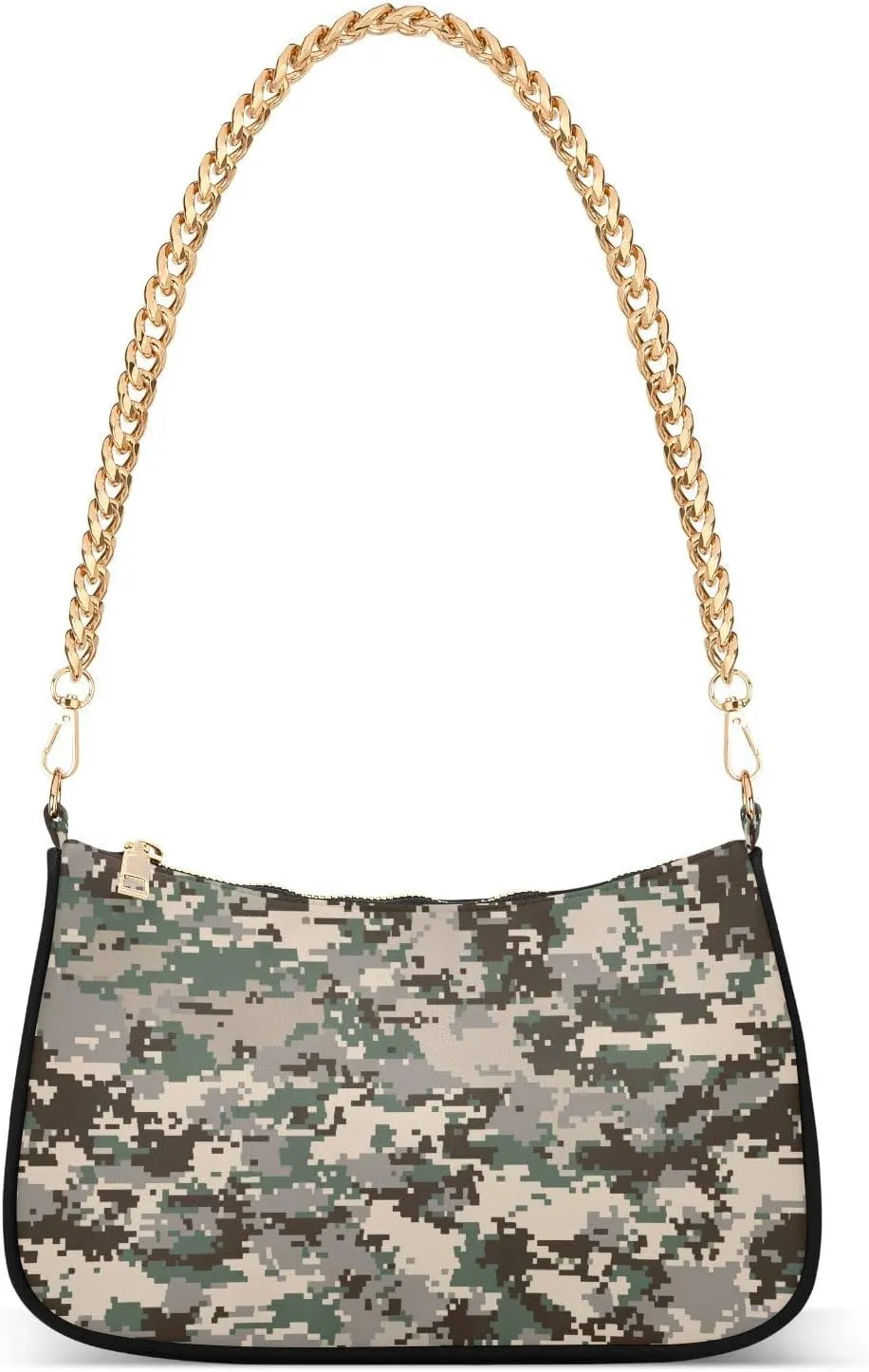 Small Chain Shoulder Bag for Women Travel Hobo Tote Handbag Clutch Purse with Zipper