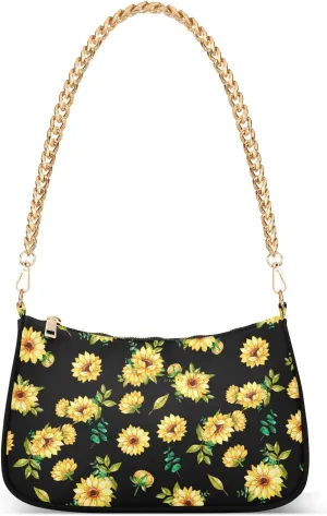 Small Chain Shoulder Bag for Women Travel Hobo Tote Handbag Clutch Purse with Zipper