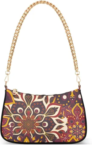 Small Chain Shoulder Bag for Women Travel Hobo Tote Handbag Clutch Purse with Zipper