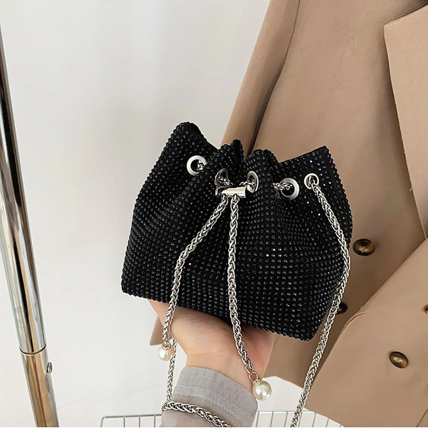 Small Crossbody Bag bucket bag Bling Shoulder Bag Purse for Women