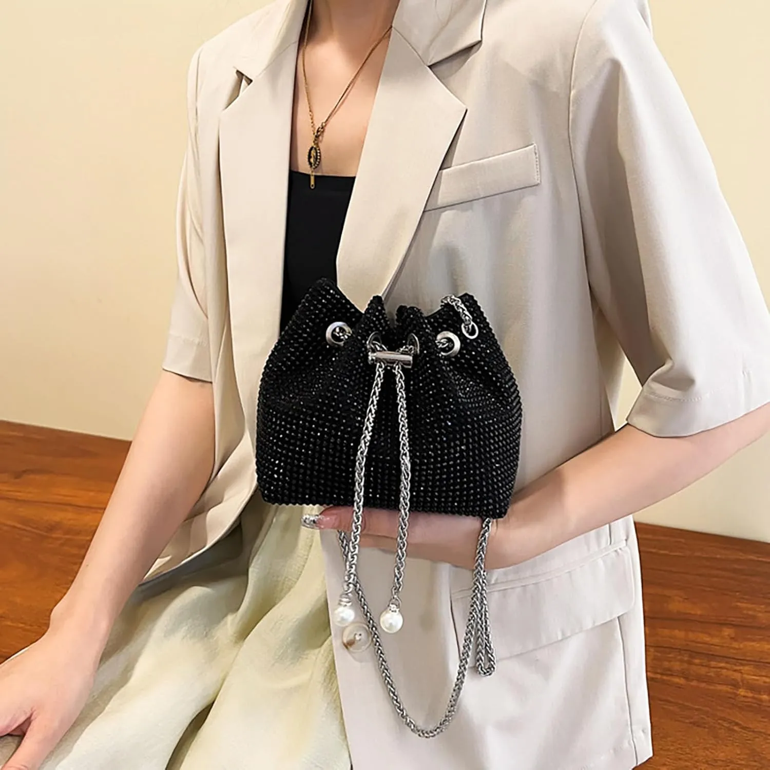 Small Crossbody Bag bucket bag Bling Shoulder Bag Purse for Women