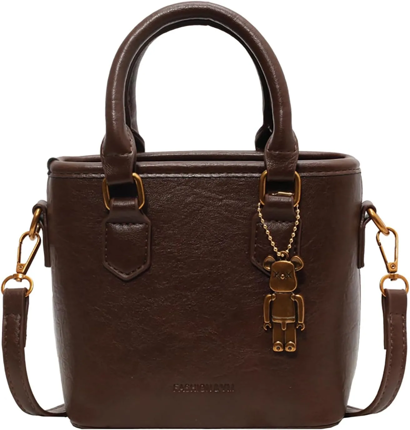 Small Crossbody Bucket Bags for Women Mini Pure Color Leather Shoulder Purses for Women with Top Handle