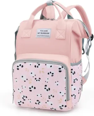 Small Diaper Bag - Pink Diaper Backpack for Moms & Girls - Waterproof Baby Bag with Insulated Pockets & Stroller Straps