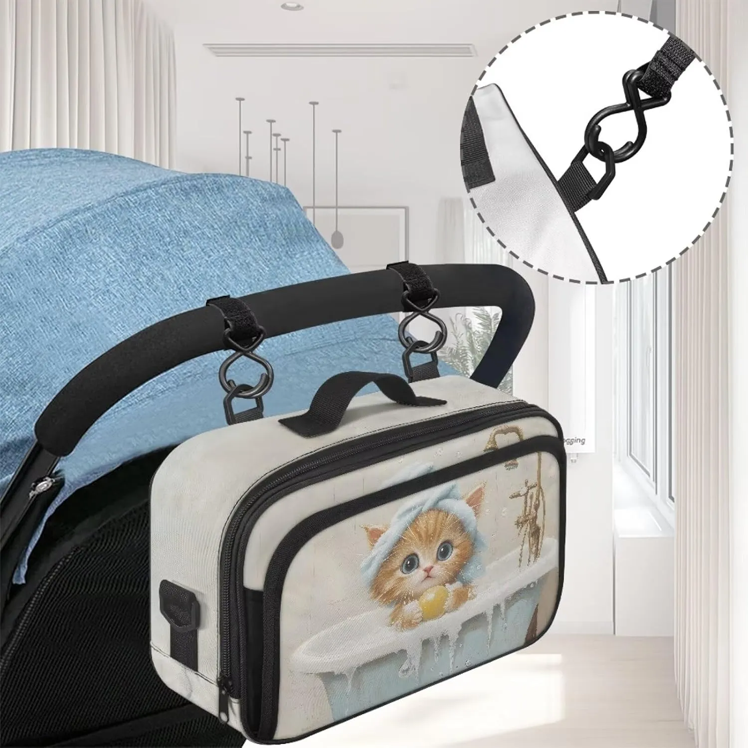 Small Diaper Bag Toddler Cute Mini Diaper Bag for Stroller Caddy Bag Organizer Storage Bin for Diapers Mommy Bag