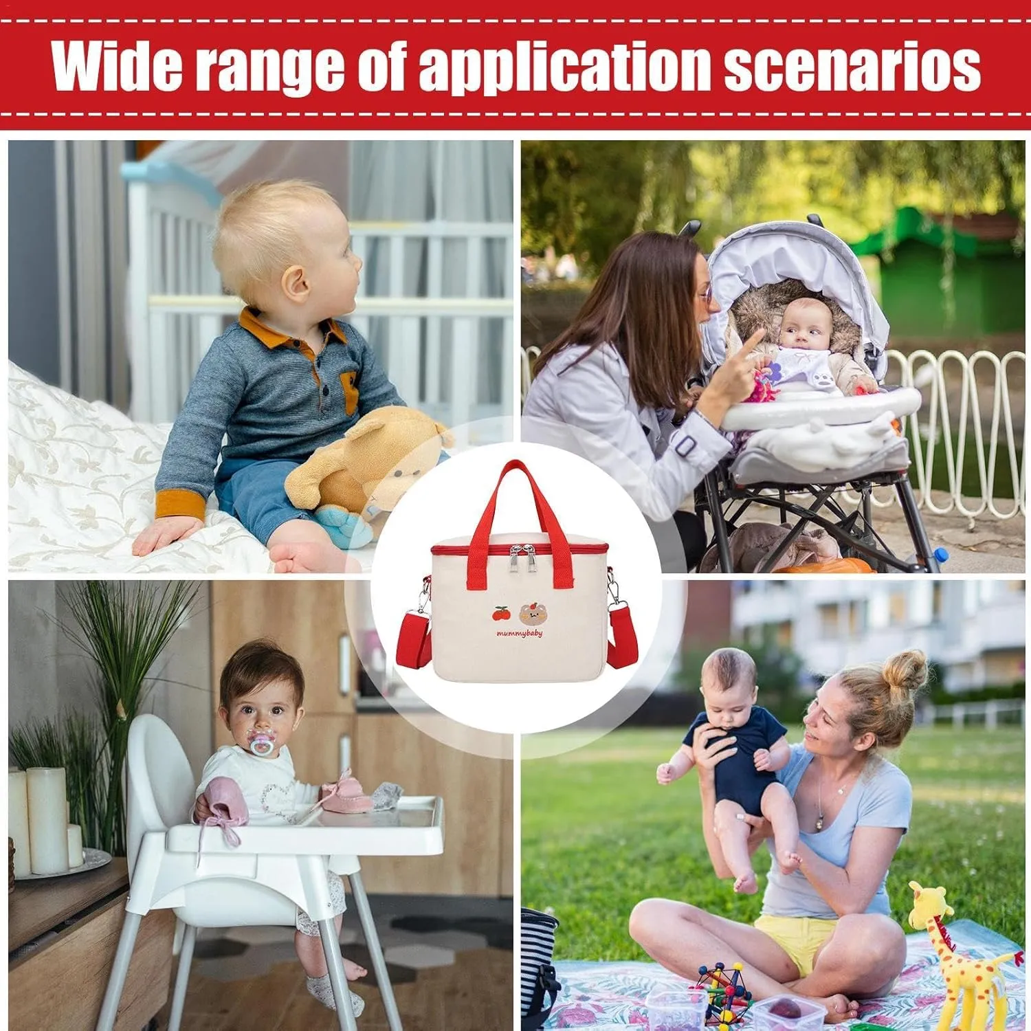 Small Diaper Bag - Travel Diaper Tote, Cute Nappy Organizer | Large Capacity Shoulder Diaper Pouch, Multifunctional Changing