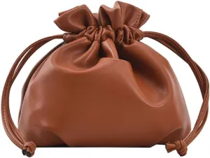 Small Leather Drawstring Bucket Bag Hobo Bucket Bags and Purses Crossbody Bucket Satchel Bag Soft Drawstring Purse